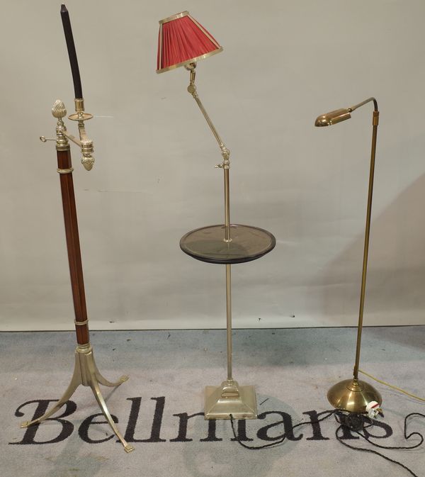 A group of three 20th century adjustable standard lamps in various designs, (3). Provenance; property from the late Sir David TangThis lot has been im