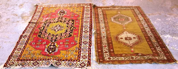 A North West Persian rug, 170cm x 108cm and a Turkish rug, 188cm x 122cm.