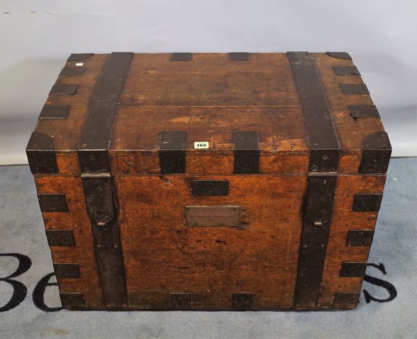 A late Victorian oak silver chest, 80cm wide x 57cm high.