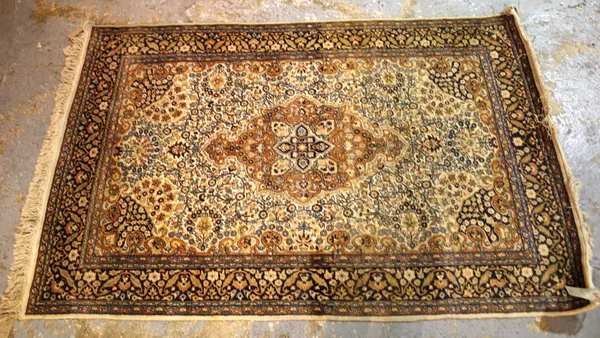 An Indian rug, 220cm x 142cm.