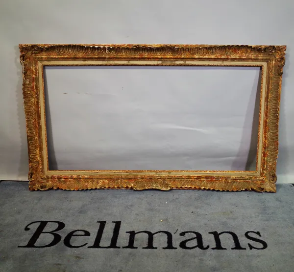 An early 20th century rectangular picture frame, 165cm wide x 95cm high.