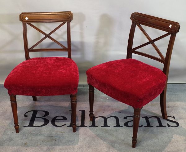 A set of six Victorian mahogany framed bar back dining chairs, 50cm wide x 83cm high, (6).