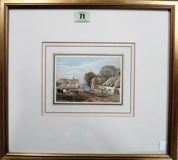 George Shepheard (1770-1842), Great Milton, Oxon, watercolour, 9cm x 13cm.