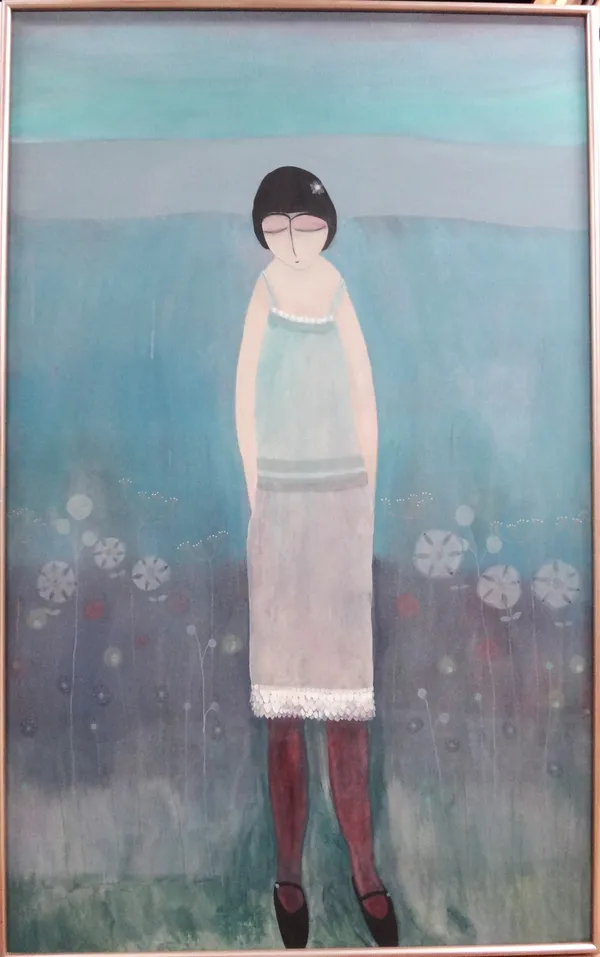 Emma Banks (contemporary), Standing figure, oil on canvas, signed and dated 2010, 147cm x 91cm.