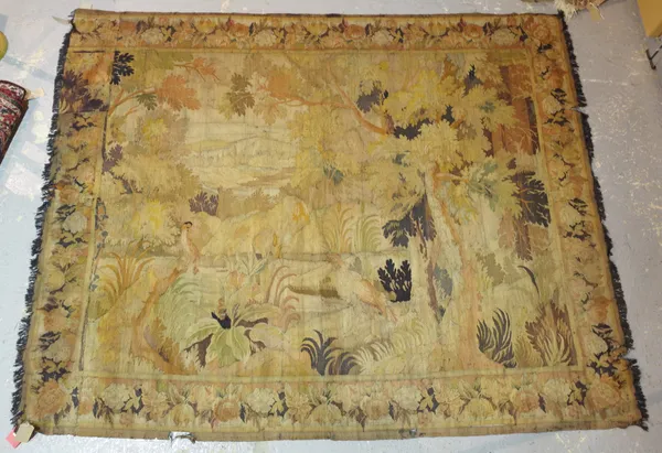 A tapestry with landscape, 262cm x 216cm.