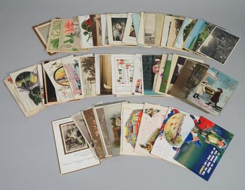 POSTCARDS:  Sentimental, Greetings, Humour and a few Topographical, a collection of approx. 110.