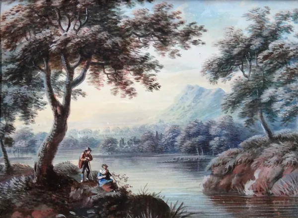 Dutch School (18th/19th century), River landscapes, a pair, gouache, each 13cm x 17.5cm. (2)