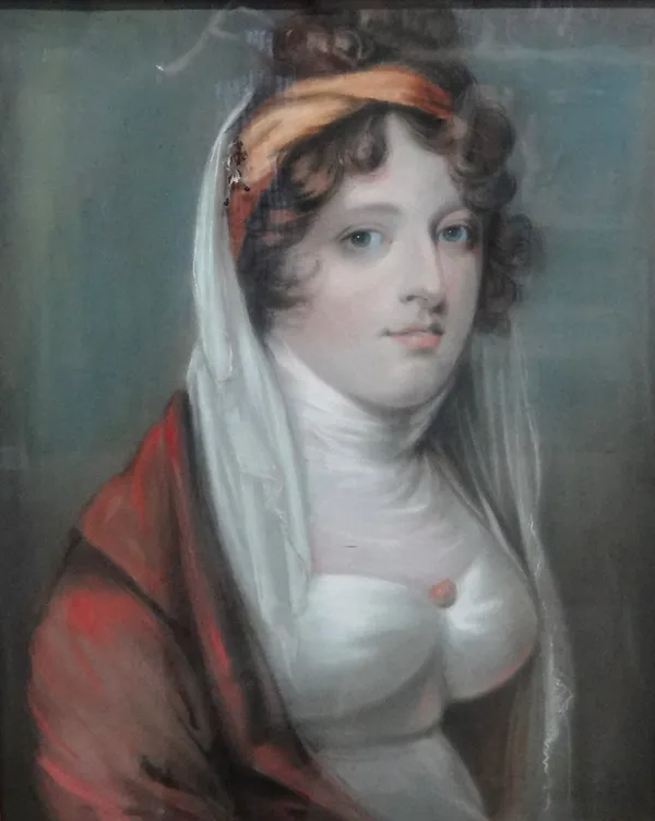*** Phillips (late 18th/early 19th Century), A portrait of Mrs Towry, mother of G E Towry, pastel, indistinctly signed and dated 1809, 56cm x 44.5cm.