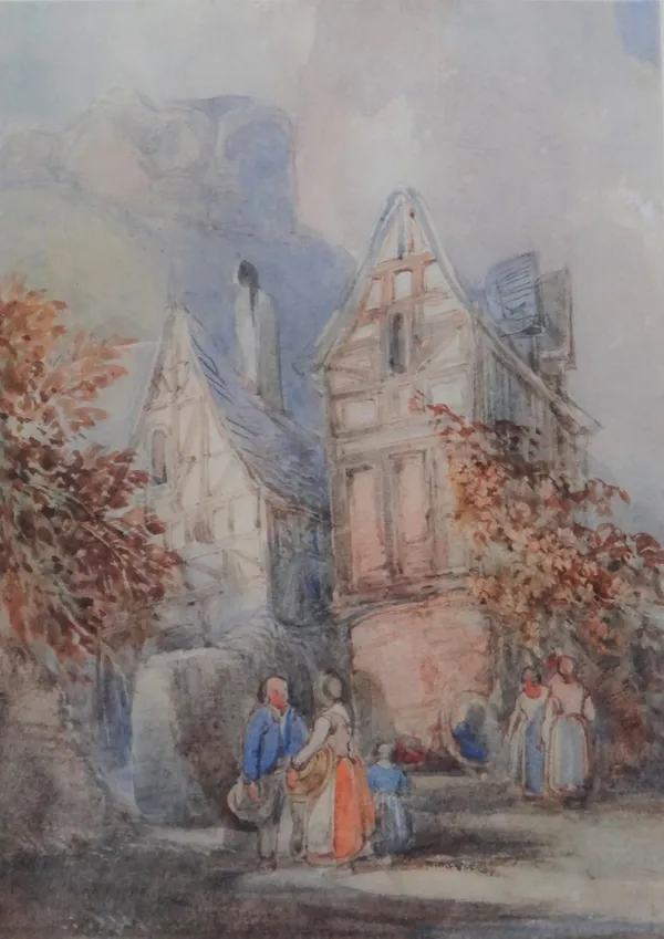 George Howse (1800-1860), Castle of Hans Kerstein at Heimback, watercolour, 15cm x 11cm.