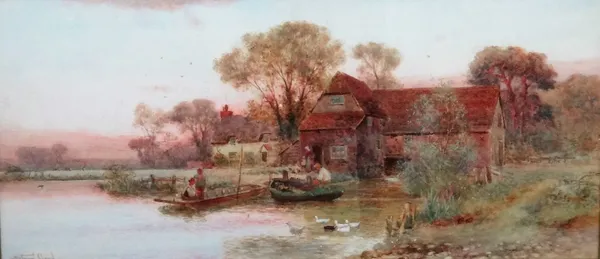 Walter Stuart Lloyd (British 1845-1959), Fishbourne Mill, Sussex; Evening on the Stour, two, watercolour, both signed and one dated 1905, each approx