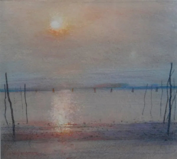 Derek Mynott (British, 1925-1994), The Lagoon, Venice, watercolour over pencil, 24.5cm x 26.5cm.ARR
