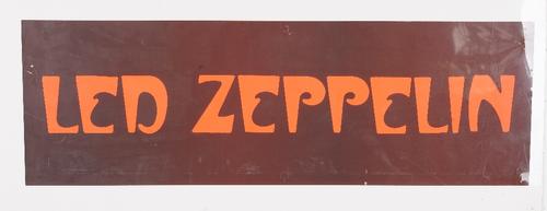 Music promotional posters comprising: Led Zeppelin (76cm x 25cm), 'Atomic Rooster'  for B and C records, 76cm x 51cm, The Beatles Night Out (reprint),