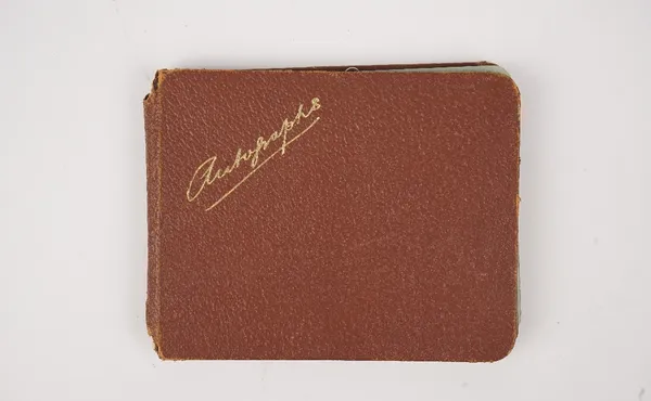 An album of twelve signatures, mostly cricket, including six members of the 1948 Invincibles Australian touring cricket team, also C.B. Fry, further i