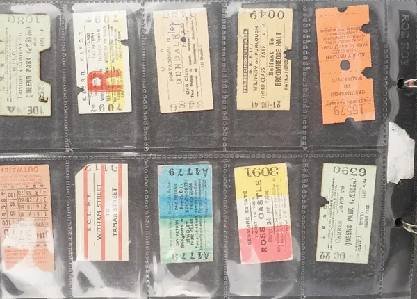 Railway tickets, 1940s - 1950s, an album of approximately 230 railway tickets, Great Britain, many Ireland and a few Europe, includes Coras Iompair Ei