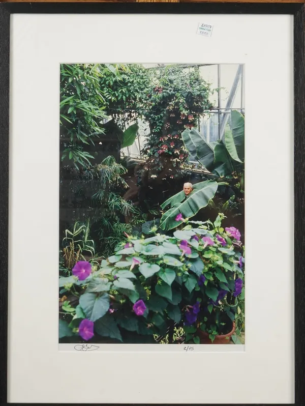 A Christopher Simon Sykes image of 11th Duke of Devonshire at a Greenhouse in Chatsworth, 1995, limited edition, 2/75, signed, lower margin, Hutton/ar