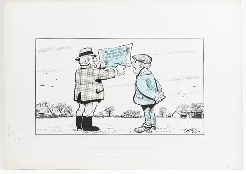 'CHRYS'  (GEORGE CHRYSTAL)  (1916 - 1972)  a group of thirteen Political cartoons, mostly pen and ink, loose on artist boards, captioned beneath, and