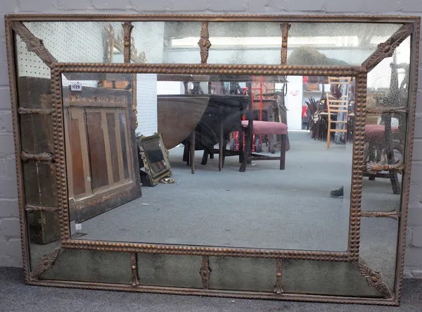 A 20th century gilt framed rectangular marginal mirror, 126cm wide x 90cm high.