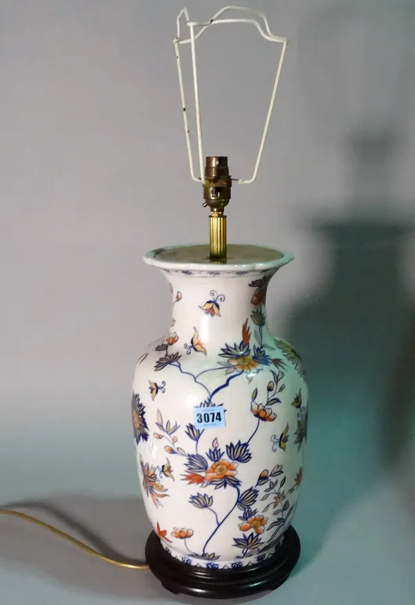 A modern Asian style ceramic table lamp, 60cm high.