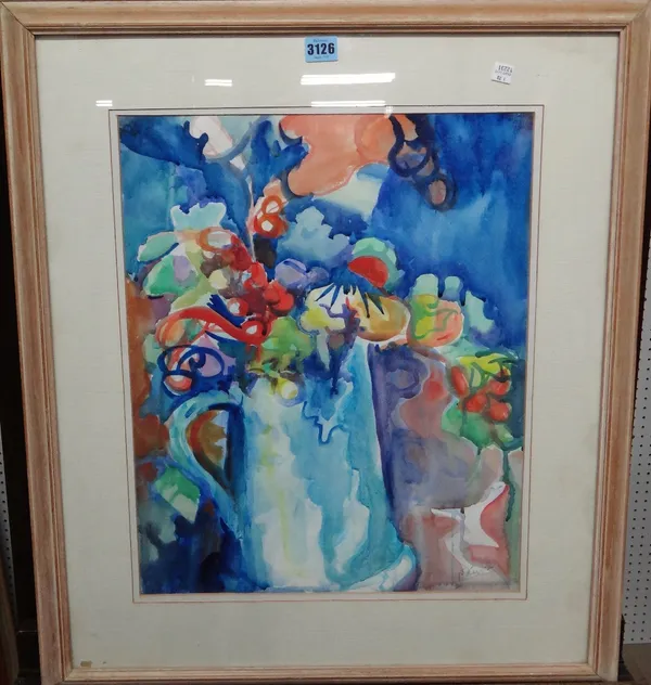 Patsy Cyriax (20th century), Still life, watercolour, signed, 49cm x 39cm.