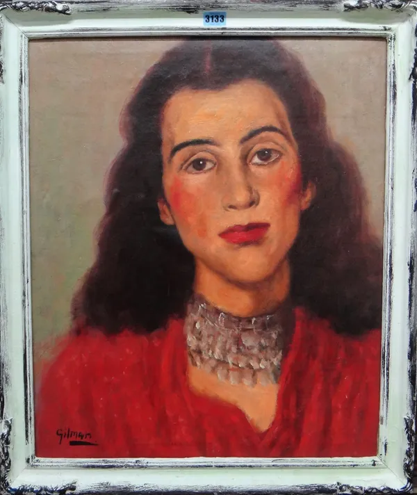 Peter Gilman (1928-1984), Portrait of a young woman, oil on canvas, signed, 59cm x 49cm.