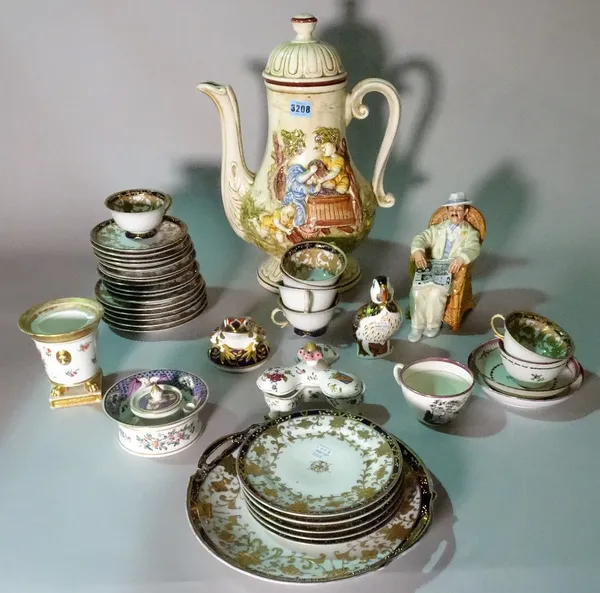 Ceramics, a quantity including, two Royal Crown Derby paper weights, a Noritake part tea service, a Royal Doulton figure, 16cm high, a boxed Spode cup