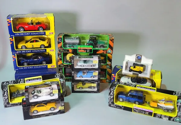 Toys, mostly 'MOTOR MAX', approximately twenty boxed models of vehicles. (20)