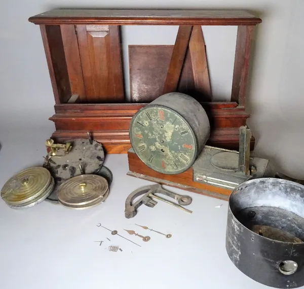 A 19th century mahogany cased mantel clock (a.f.), 63cm wide x 42cm high.