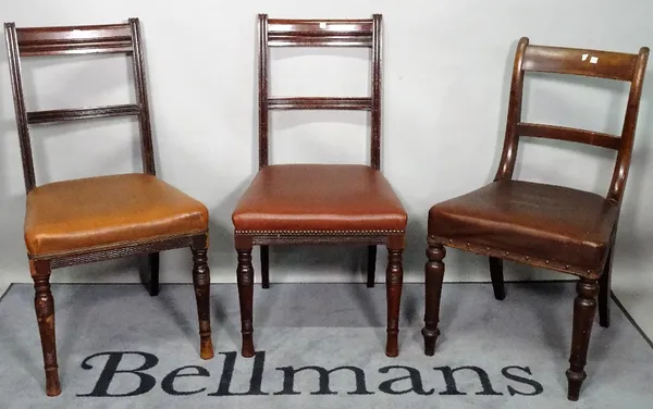 'John Stone Norman', a set of four Edwardian mahogany bar back dining chairs, 47cm wide x 91cm high, an 18th century mahogany open armchair, 54cm wide