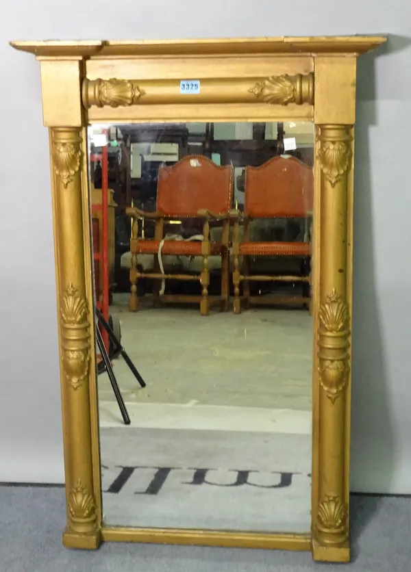 A 19th century gilt framed pier mirror, 59cm wide x 91cm high.