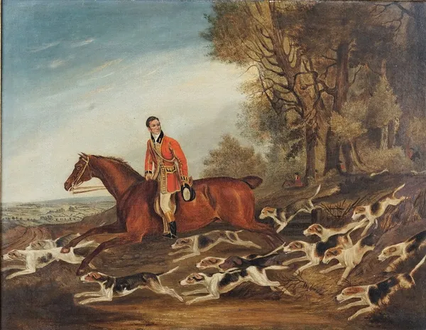 Follower of Richard Barrett Davis, Charles Davis, Huntsman to the Royal Buckhounds on Columbine, oil on canvas, 36cm x 47cm. Both Richard Barrett Davi