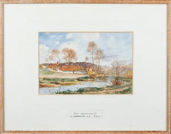 James Aumonier (British 1832-1911), Near Montreuil, watercolour, signed, 17cm x 25cm.Provenance: From the collection of HRH The Prince Henry, Duke of