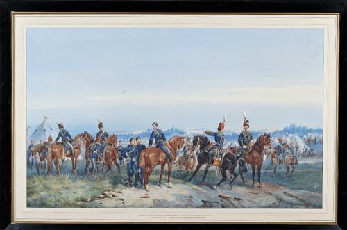 Orlando Norie (Belgian, 1832-1901),  The 10th Prince of Wales's Own Royal Hussars: Autumn Manoeuvres at Aldershot under Lieut.-Col. V. Baker, encamped