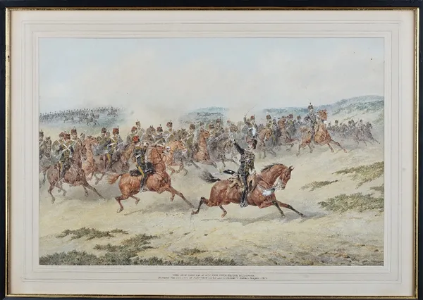 Orlando Norie (Belgian, 1832-1901),  The 10th Prince of Wales's Own Royal Hussars: Autumn Manoeuvres at Aldershot under Lieut.-Col. V. Baker, August 1