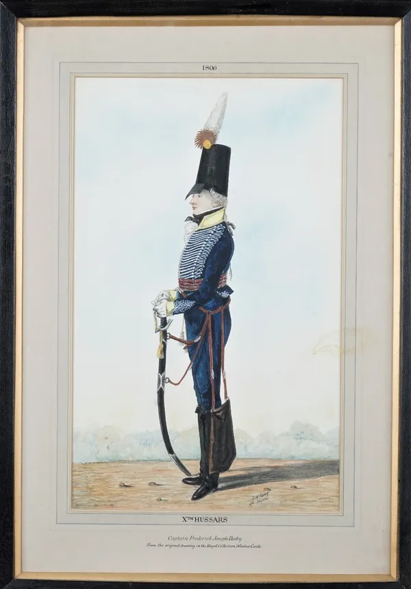 F. W. Barry after Denis Dighton, Xth Hussars, Captain Frederick Joseph Darby from the original drawing in the Royal Collection Windsor, watercolour an