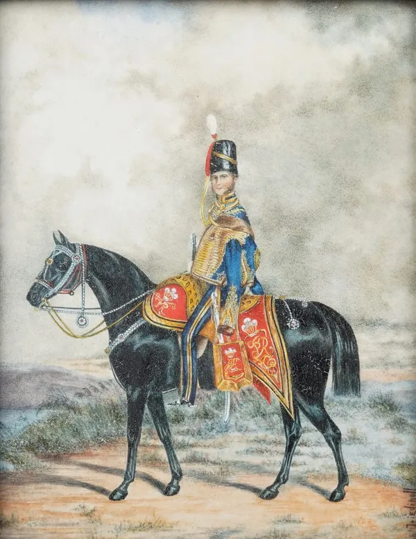 G. Iziedinoff, after H. de Daubrawa, Lieut-Gen. the Hon. Henry Beauchamp Lygon, Colonel 10th Hussars, watercolour and bodycolour, heightend with gum-a