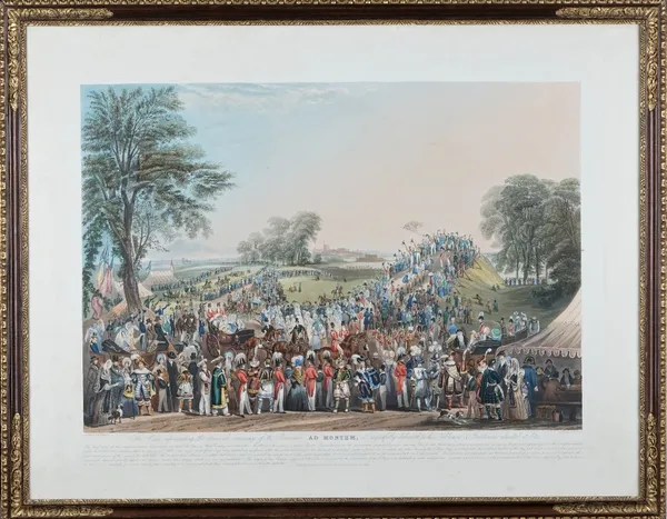 After George Bryant Campion, The procession ad Montem, aquatint by Charles Hunt, with hand colouring, 47cm x 62cm.Provenance: From the collection of H