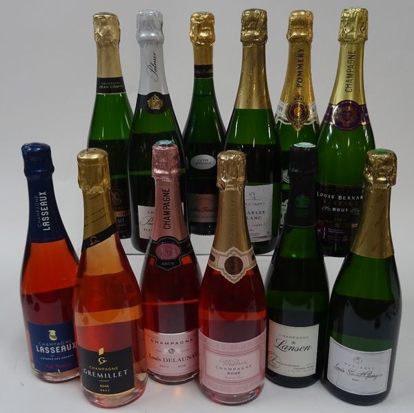 Box 102 - ChampagneLasseaux Rosé BrutGremillet Rosé BrutLouis Delaunay Rosé BrutWaitrose Rosé BrutPalmer & Co Blanc de BlancsJean Comyn Blanc de Blanc