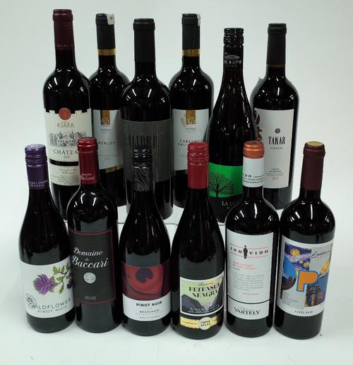 Box 107 - Red Wines of the World  Wildflower Romania Pinot Noir  Domaine de Baccari Morocco Cabernet Sauvignon 2015  Bradshaw Romania Pinot Noir  Fete