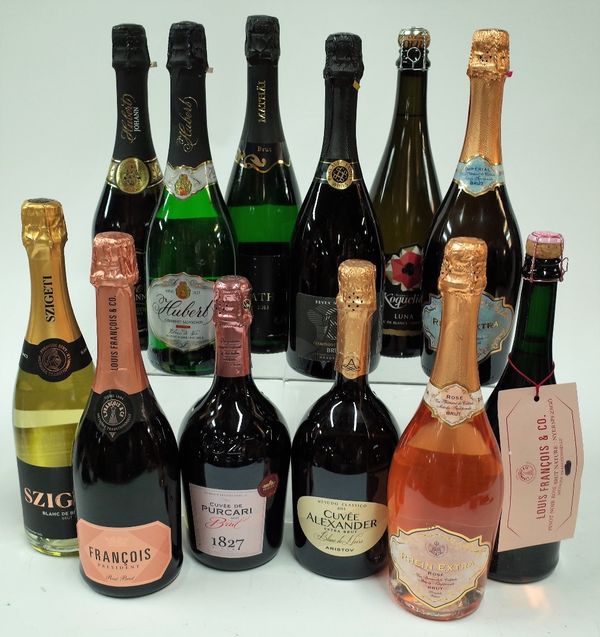 Box 114 - Central European Sparkling Wine  Szigeti Brut Austria 2017  Hubert Johann Exclusive Sekt Extra Dry  Hubert Blancde Noirs Brut  Francois Pres