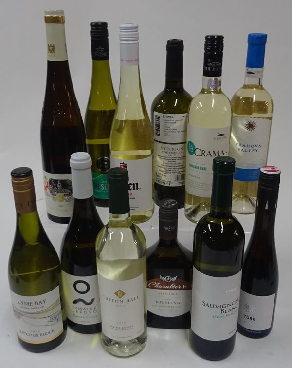 Box 144 - European White WineLyme Bay Bacchus Block UK 2018Lepovo Chardonnay Macedonia 2019Tuffon Hall Bacchus UK 2019Tikves Sauvignon Blanc Macedonia