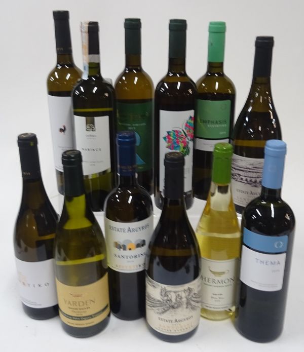 Box 157 - Mediterranean White Wine  Papagiannakos Assyrtiko 2019  Yarden Chardonnay 2018  Argyros Santorini 2016  Argyros Santorini 2018  Argyros Sant