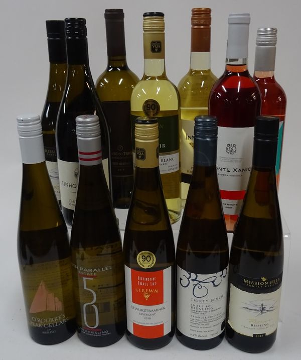 Box 184 - Canadian White Wine  O'Rourke's Peak Riesling 2018  50th Parallel Riesling 2019  Strewn Small Lot Divergent Gewurztraminer 2018  Thirty Benc