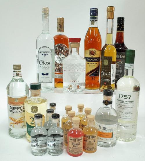 Box 20 - Mixed Spirits  Rubis Blanc Spirit  Eckerts Wacholder Weizenstolz Doppelweisenkorn  Distilleria Sibona 2.1 Distillato Di Birra Spirit  Korifeo