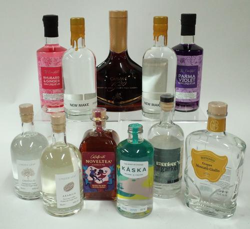 Box 31 - Mixed Spirits   Bertagnolli Grappa   Noveltea Low-Alcohol Spirit   Kask Low-Alcohol Spirit   Linden Leaf Cacao Spirit   Monker's Garkel Gin