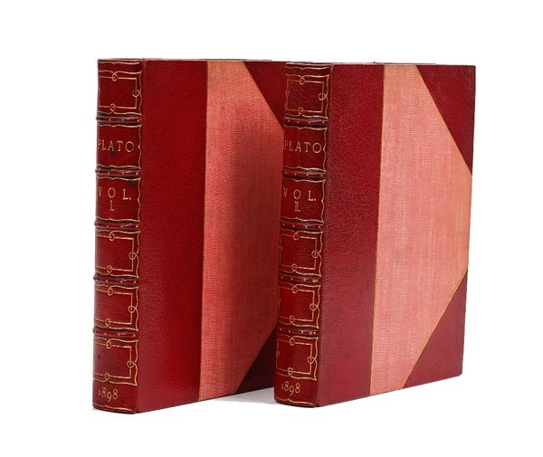 BINDING - PLATO (c. 428-c.348 BC).  The Republic. London: Arthur L. Humphrys, 1898. 2 volumes, 4to (217 x 175mm). Half titles, titles printed in red a