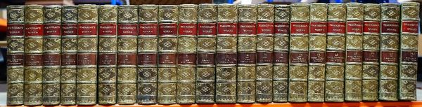 BINDINGS - William Makepeace THACKERAY (1811-63).  The Works. London: Smith, Elder & Co., 1869. 22 volumes, large 8vo (202 x 130mm). Half titles, wood