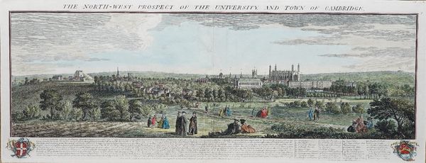 BUCK, Samuel (1696-1779) & Nathaniel BUCK (active 1724-53).  The North-West Prospect of the University, and Town of Cambridge. London: 1743. Hand-colo