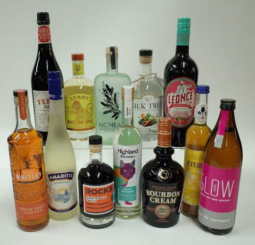 Box 39 - Mixed Spirits  JJ Whitley Toffee Vodka Liqueur  Wakashio Glow 2020 Shochu  Everleaf non-alcoholic Aperitif  Amaritis Almond Liqueur  On The R