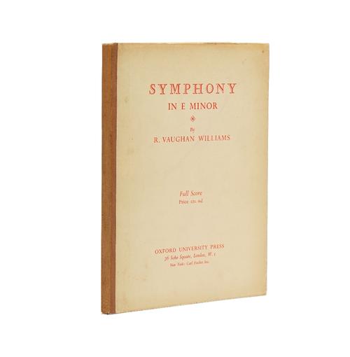 VAUGHAN WILLIAMS, Ralph (1872-1958).  Symphony in E Minor [6th Symphony] ... Full Score. London: Oxford University Press, [n.d. but c. 1948]. 4to (263
