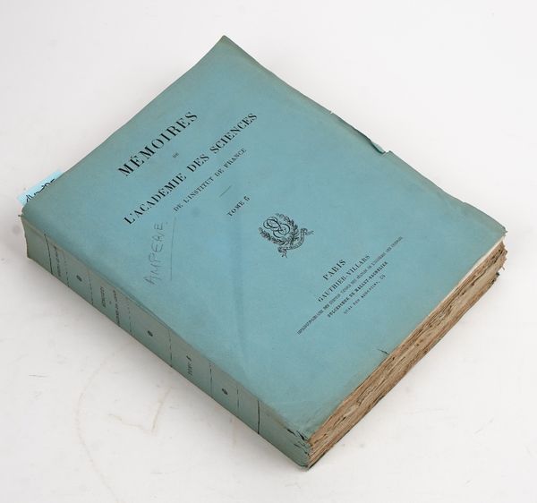 AMPERE, André-Marie (1775-1836).  [In: Mémoires de l' Académie des Sciences de l' Institut de France. Année 1823 [but not printed until 1827]. Tome VI